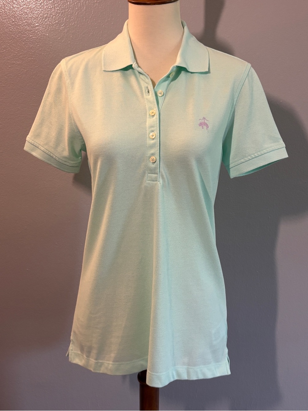 NWT Brooks Brothers Women's Short Sleeve Cotton Pique Stretch Logo Polo Shirt